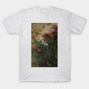 Chrysanthemums in the Garden at Petit-Gennevilliers by Gustave Caillebotte T-Shirt